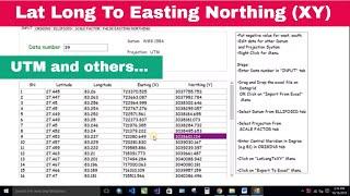 [GIS] Convert Latitude and Longitude To Northing Easting | XY Coordinate using offline sotware