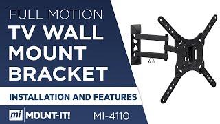Full Motion TV Wall Mount Bracket | Swivel, Articulating, Tilt | Installation and Features (MI-4110)