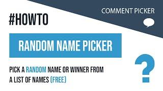 How-to: Random Name Picker | Pick A Random Name or Winner From a List of Names