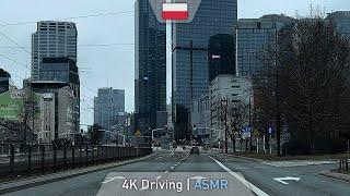 Driving through WARSAW - THE CAPITAL OF POLAND(WARSZAWA). Suburbs to downtown. 4K 60FPS ASMR.