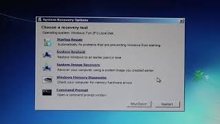 Windows 7 - System Recovery Options - Como resolver