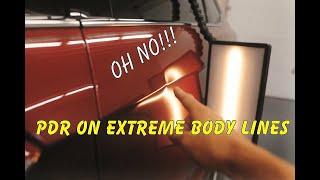 Paintless Dent Removal on Extreme Body Lines!