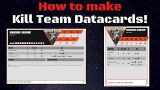 How to Make Kill Team Datacards! - Free and Easy!
