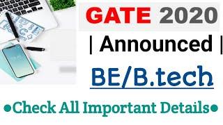 GATE 2020 Exam Announced | BE/B.tech | Final year | All Details