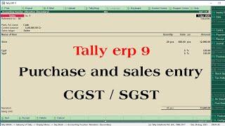 purchase and sales entry in tally erp 9 | purchase and sales entry in tally erp 9 with gst