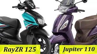 TVS Jupiter 110 vs Yamaha Rayzr 125 | Difference Between Rayzr 125 & TVS Jupiter 110 | @RajuSNair