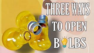 Three easy ways to open bulbs||How to open a old bulb|| Recycling 