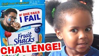 NAYELY TAKES THE FRUIT SNACK CHALLENGE! If she fails, I fail as a father.