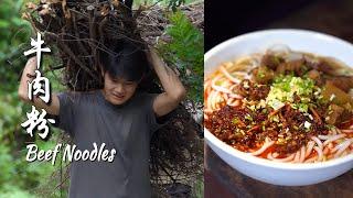 {sub}砍柴干活，再做一碗红烧牛肉粉和东毛一起吃 Beef Noodles