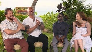 'Jumanji: Welcome to the Jungle' | Unscripted | Dwayne Johnson, Kevin Hart, Jack Black, Karen Gillan