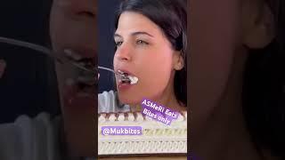 ASMeRi Eats ASMR chocolate ice cream mukbang bites only #shorts #viral #fyp #new #food #edit #trend