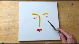 Abstract Painting Portrait Demo/Easy for Beginners/ Acrylic Painting/  Art Therapy #acrylicpainting