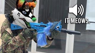 Furry Brings MEOWING AK-74 to Airsoft Game...