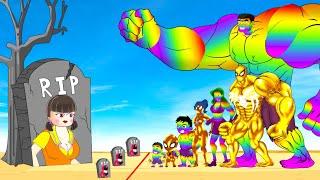 Evolution Of RAINBOW HULK Vs GOLD SPIDERMAN Playing Squid Game 2 Animation | 어몽어스 오징어 게임 2