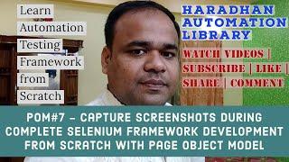 POM#7  - Capture Screenshots during Framework development from scratch using Page Object Model
