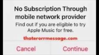 No Subscription Through Mobile Network Provider (Apple Music)