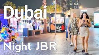 Dubai [4K] Night JBR (Jumeirah Beach Residence) Walking Tour 