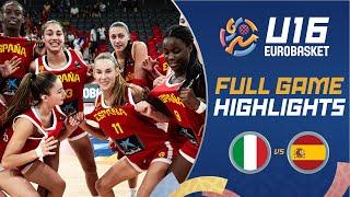 3rd Place Game: Italy  vs Spain   | Highlights | FIBA U16 Women's EuroBasket 2024