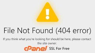 File Not Found (404 error) SSL For Free Verification SOLVED!