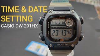 HOW TO SET TIME AND DATE CASIO ILLUMINATOR DW-291HX | Alarm off/on | Stopwatch | Timer