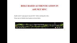 Role based authentication in Asp.Net MVC