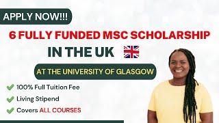 100% MSC SCHOLARSHIP WITH STIPEND: 6 FULLY FUNDED SCHOLARSHIP IN THE UK FOR MSC - APPLY NOW!!!