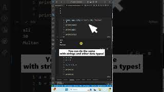 Want to learn a cool trick to assign multiple variables in a single line? #Python #yasirbhutta