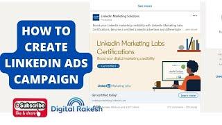 How to create linkedin ads campaign | website traffic and Linkedin followers | Digital Rakesh