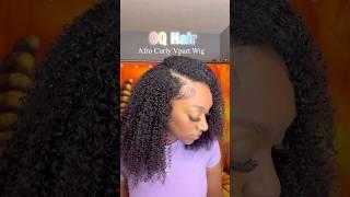 BLENDING AFRO CURLY VPART WIG WITH MY TYPE 4 HAIR @OQHAIR #oqhair #haircare #vpartwig #type4hair