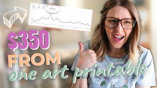 How ONE Digital Product Made Me $350 in ONE MONTH / Digital Art Printables on Etsy 2022