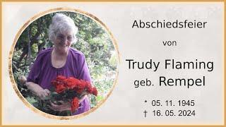 Abschiedsfeier von Trudy Flaming geb Rempel