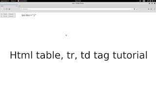 Html (table) table, tr, td tag tutorial