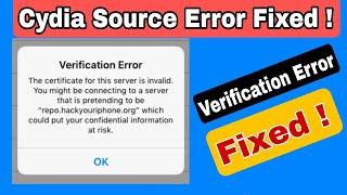 The Certificate for this server is invalid Cydia Source Error Fixed Error While adding Source Fixed