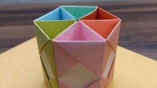 How to make Pen Holder stand / Origami Pen Holder ‎@CraftMindCreativity  #diy #penholder #craft