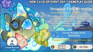 Genshin Impact : Invasive Fish Wrangler - New 5.4 Co-op Event Day 1 Gameplay Guide