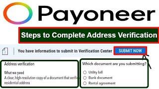 Payoneer Address Verification Bank Statement | Payoneer Address Verification Process in Hindi