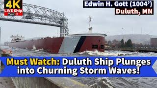 ️Must Watch: Duluth Ship Plunges into Churning Storm Waves!