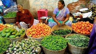 INDIAN FARMERS MARKET || Fresh Fruit and Vegetables || Selling and Buying ~ VAGMI FOODS