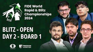 BLITZ- Day 2 | Board 1 Open | FIDE World Rapid & Blitz 2024