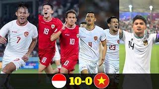 INDONESIA vs VIETNAM 10-0 (agg) ASIAN CUP, QUALIFIED WORLD CUP, AFF U16 ● SENIOR, U16 2024