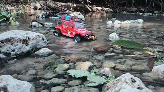 Rc car rubicon mudding in water ,rc crawler scale 1/10 offroad #35