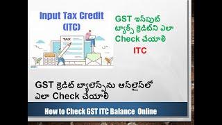 how To check ITC Balance In GST Portal In Telugu | How to Check GST Credit In GST Portal