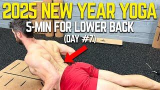 5 Minute Yoga For A Stronger Lower Back & Pain Relief  (New Years Yoga 2025 Day #7)