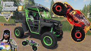 Monster Jam INSANE Monster Truck Challenge | BeamNG Drive | Farming Simulator 19