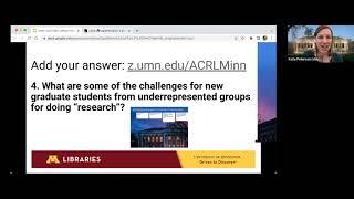 ACRL ULS CTDG: Library Programming for Institute for New Grad Students from Underrepresented Groups