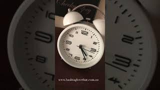 Retro Vintage Classic white Twin Bell Alarm Bedside Desk Mantel Metal Clock