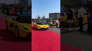 Bright Yellow LaFerrari: Luxury Car Show in Action!