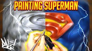 Painting SUPERMAN ‍️ POV Airbrush Graffiti Art