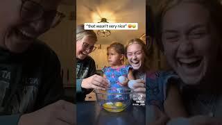 Egg cracking challenge on kid #2023 #viral #funnytiktok