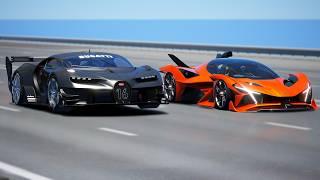 1,000KMH!!! Bugatti Vision GT vs Apollo Project EVO | DRAG & TRACK RACE